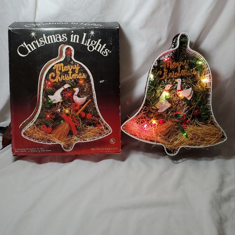 Christmas In Lights Vtg 1987 Country & Xmas Display Wall Mantle Window